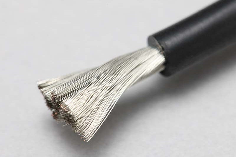 End of a 12 Gauge Black Code(100cm)w/Shrink Tube wire