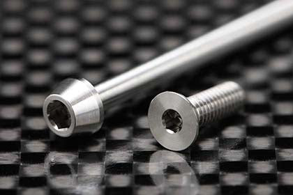 Close up of precision Titan.Screw Set for RP Motor