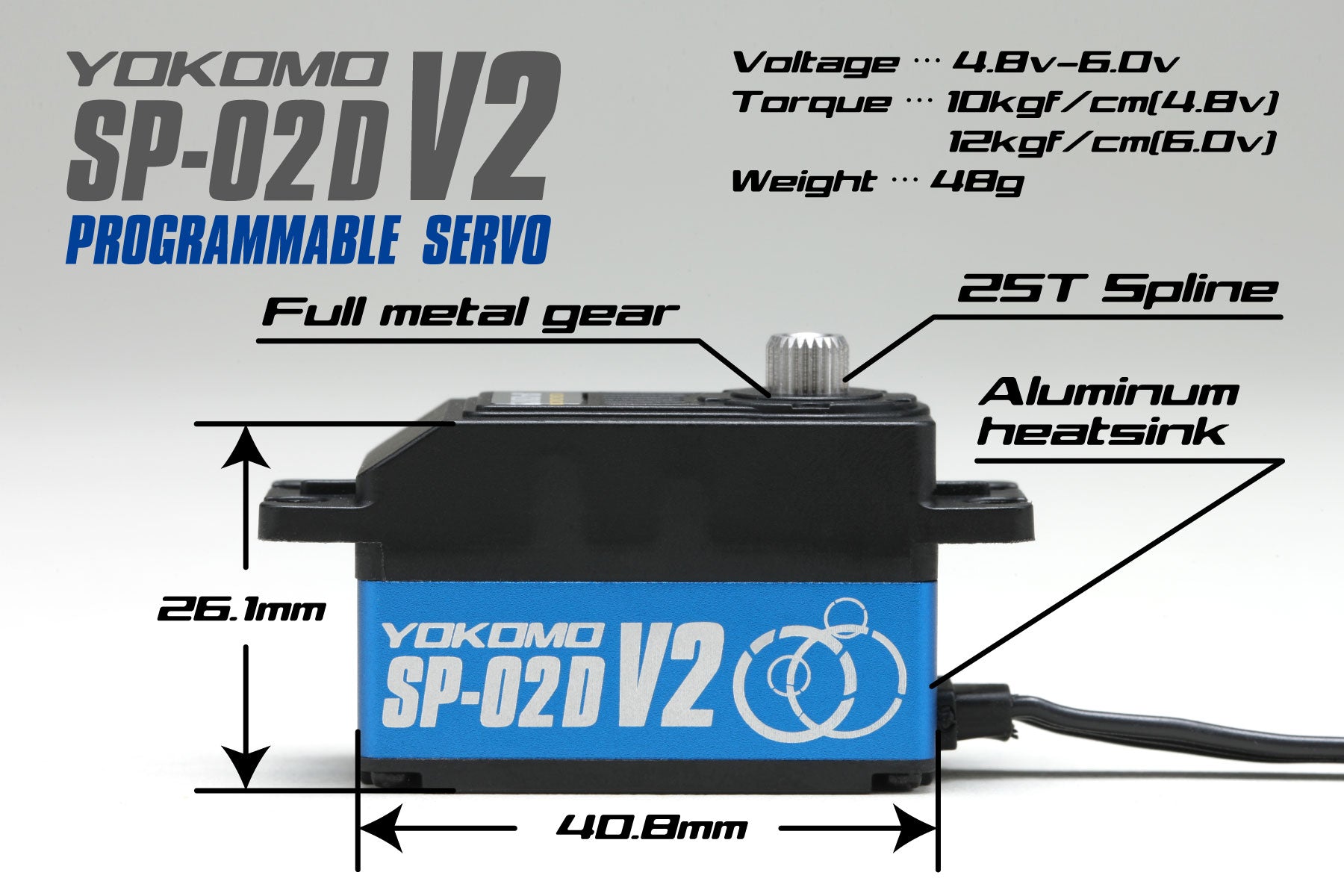Digital Low Profile Coreless Servo V2 (Blue)