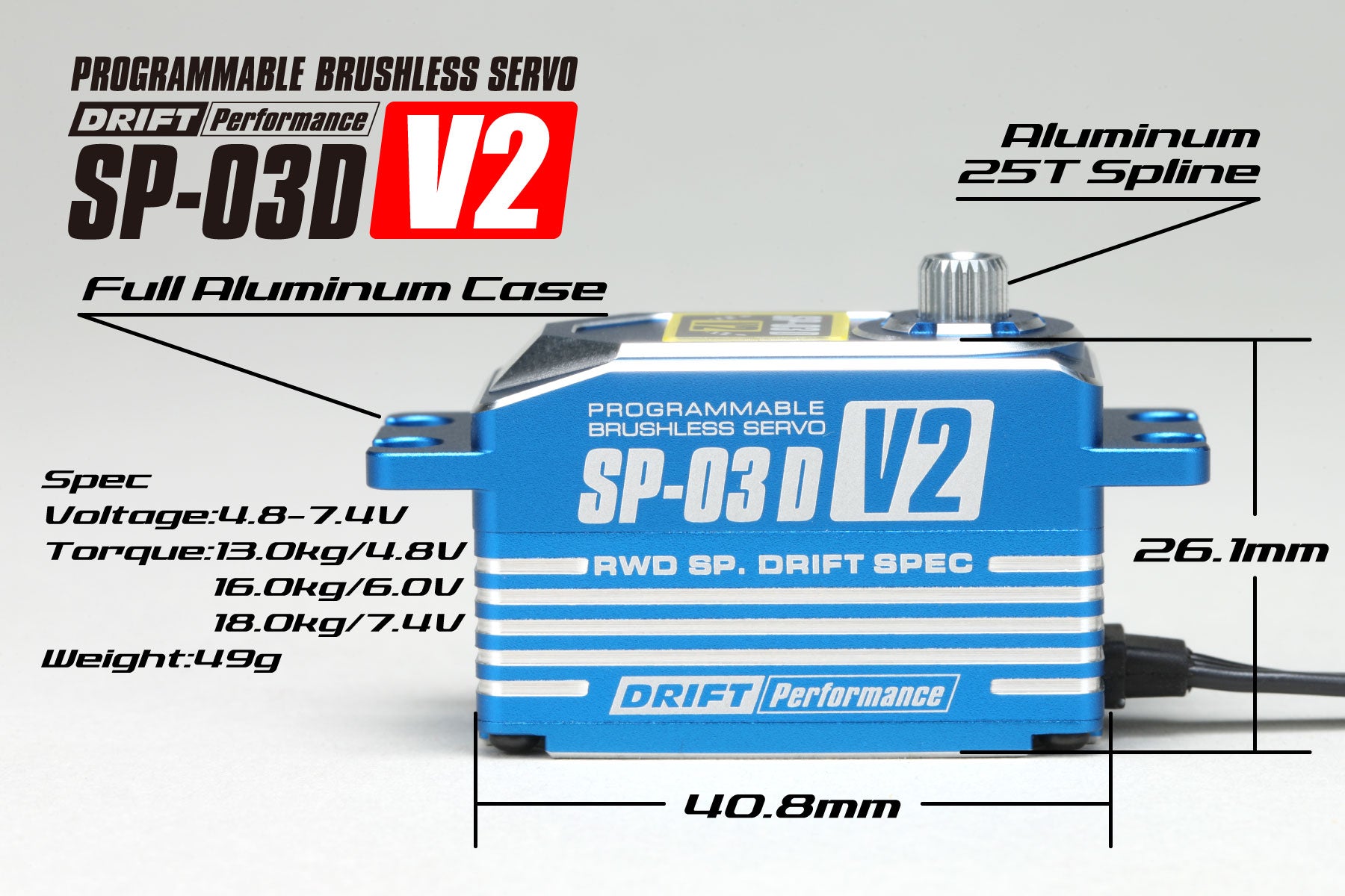 Low Profile Brushless Servo V2 (Blue)